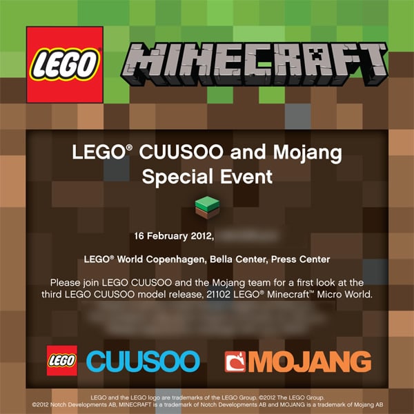 LEGO CUUSOO Minecraft set to be Revealed at LEGO World Copenhagen