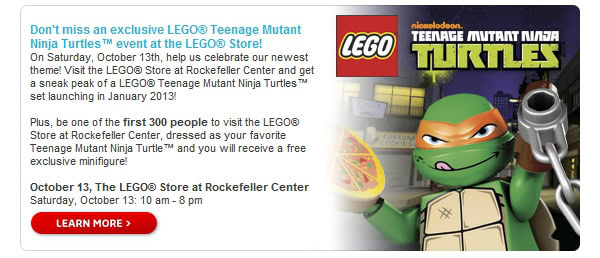 Don't miss an exclusive LEGO® Teenage Mutant Ninja Turtles™ event at the LEGO® Store!