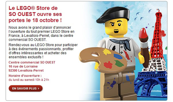 Le LEGO® Store de  SO OUEST ouvre ses portes le 18 octobre !