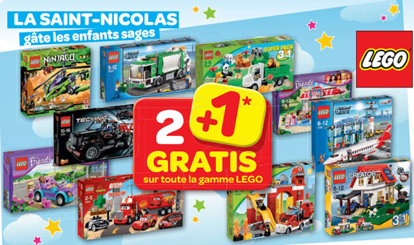 Carrefour Belgique : Promotion LEGO 2+1 jusqu'au 03/12/2012