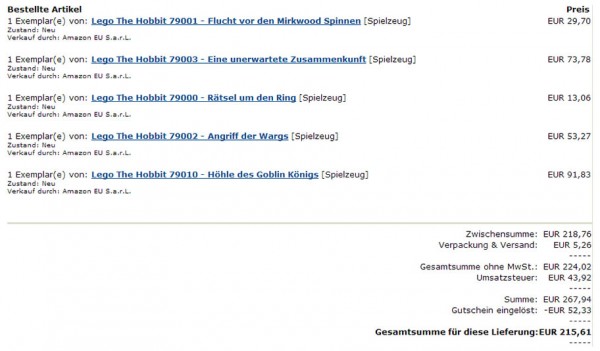 - 20% sur la gamme The Hobbit chez amazon.de