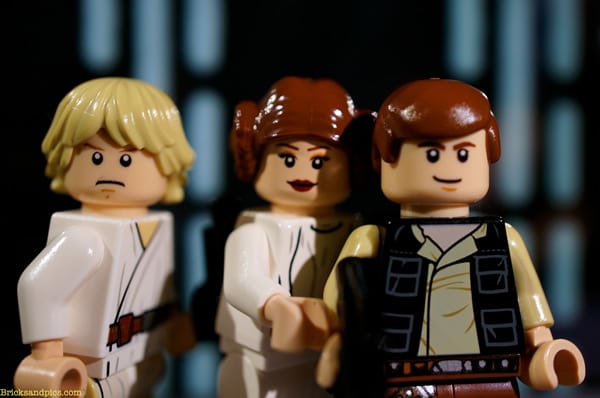 Luke Skywalker, Leia Organa & Han Solo - Photo de bricksandpics.com