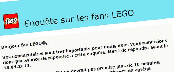 Enquête sur les fans LEGO