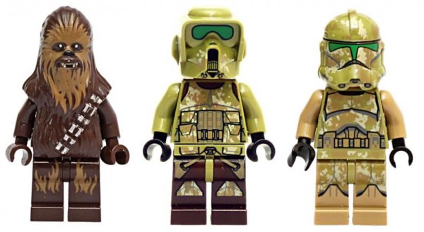 LEGO Star Wars 2014 minifigs : Chewbacca, Kashyyyk Trooper & 41st Elite Corps Trooper