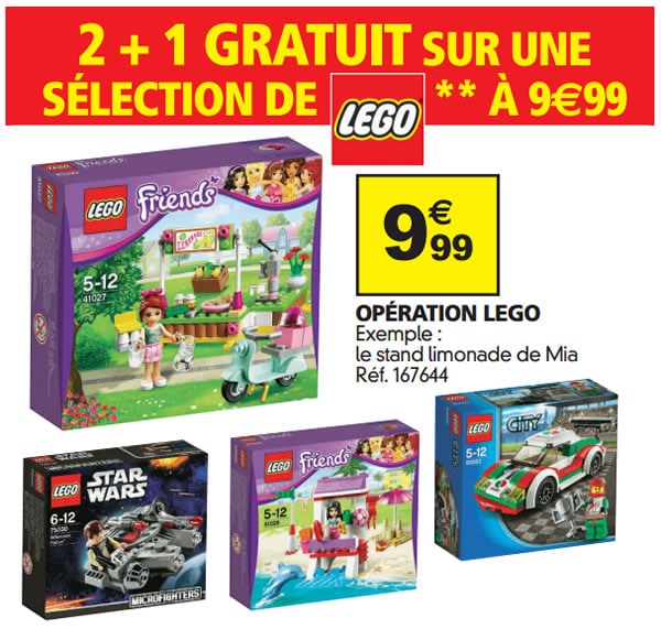 Promo LEGO : 2+1 gratuit chez Auchan