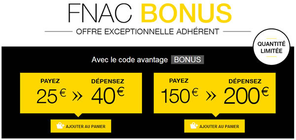 fnac bonus