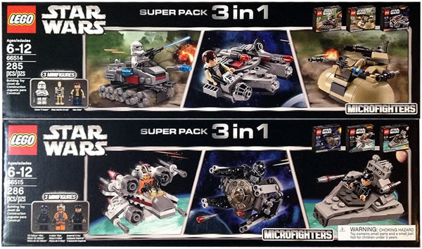 LEGO Star Wars Microfighters 66514 & 66515 Super Packs 3 in 1