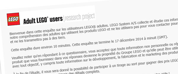 sondage lego