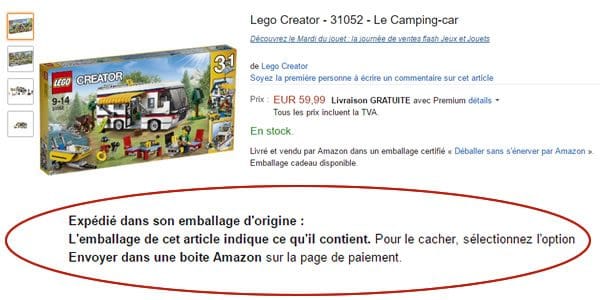 livraison amazon emballage