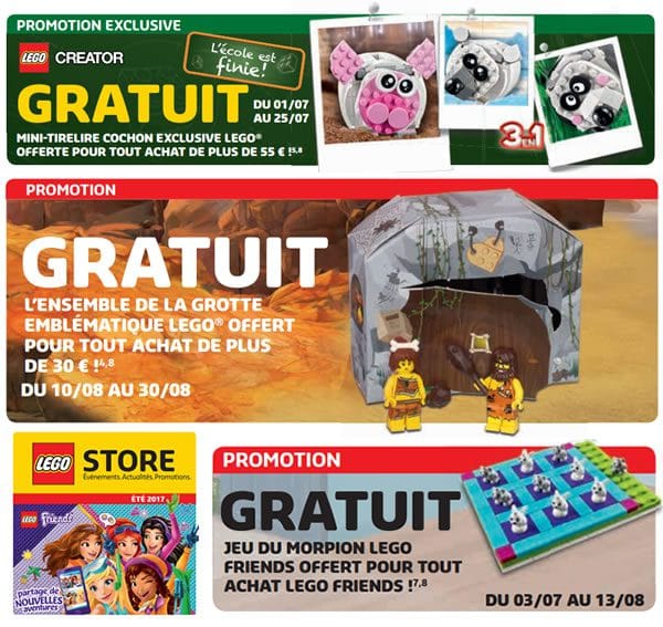 LEGO Store Calendar - Juillet / août 2017