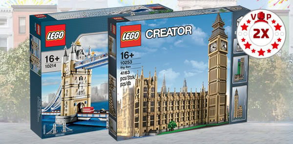 LEGO Shop : Points VIP doublés sur les sets 10214 Tower Bridge et 10253 Big Ben