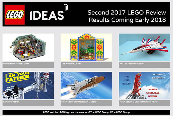 LEGO IDEAS : six projets qualifiés pour la prochaine phase de review