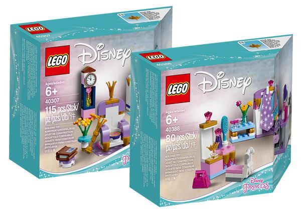 Nouveautés 2018 : LEGO Disney Princess 40307 Castle Interior Kit & 40388 Mini-Doll Dress-Up Kit