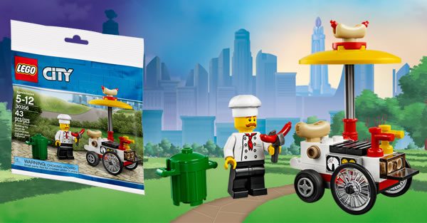 Sur le Shop LEGO : polybag City 30356 Hot Dog Stand offert