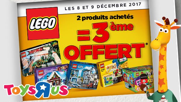 Chez Toys R Us : 2 produits LEGO achetés, le 3ème offert