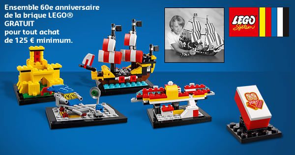 Sur le Shop LEGO : set 40290 60 Years of the Brick offert dès 125 € d'achat