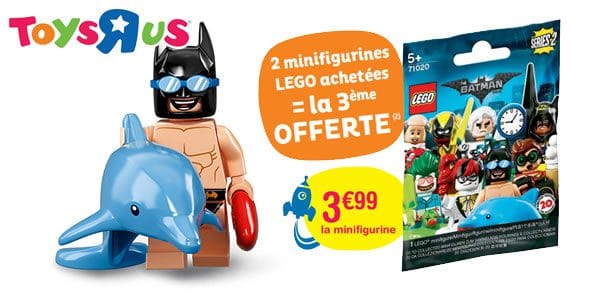 Chez Toys R Us : 2 minifigs LEGO Batman série 2 achetées, la 3ème offerte