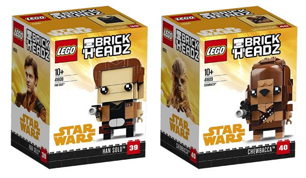 LEGO BrickHeadz 41608 Han Solo et 41609 Chewbacca : les visuels officiels