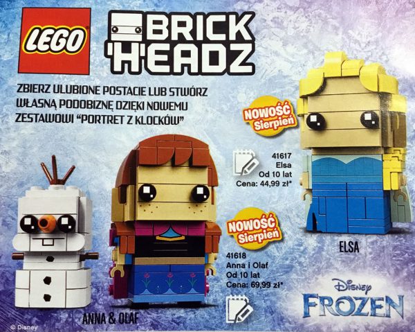 LEGO BrickHeadz : premiers visuels des sets Frozen 41617 Elsa et 41618 Anna & Olaf