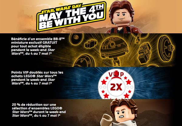 May the 4th chez LEGO : Polybag offert, points VIP doublés et réductions