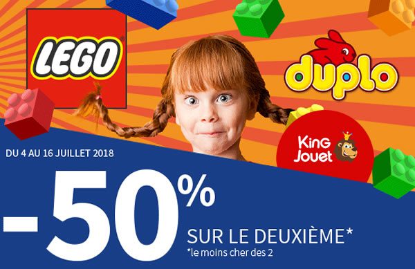 Chez King Jouet : -50% sur le deuxième produit LEGO ou DUPLO