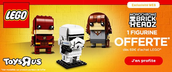 Chez Toys R Us : Une figurine LEGO BrickHeadz offerte dès 69 € d'achat