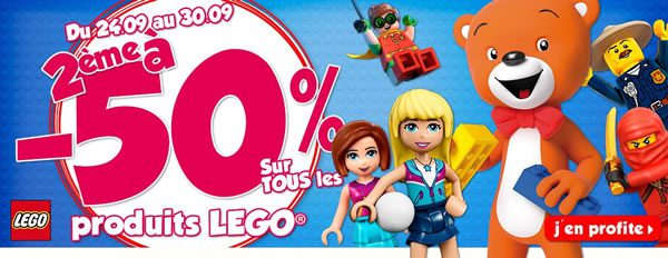 Chez Maxi Toys : -50% sur le deuxième set LEGO