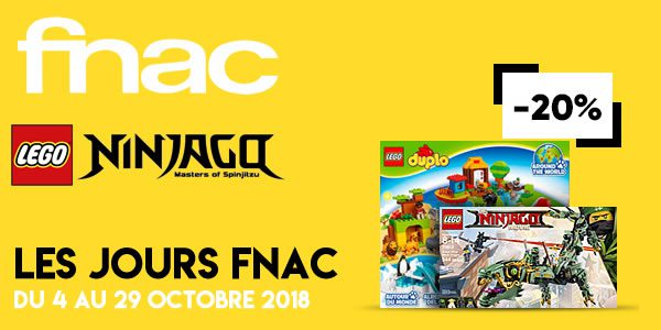 Jours FNAC : quelques promotions intéressantes sur LEGO Ninjago et DUPLO