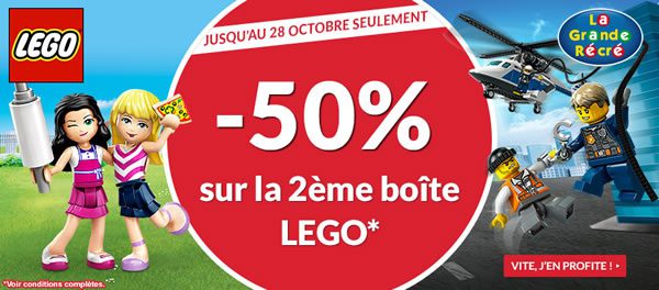 La Grande Récré : -50% sur le deuxième produit LEGO acheté