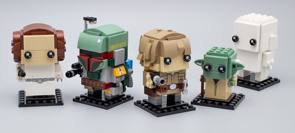 LEGO BrickHeadz 41627 Luke Skywalker & Yoda, 41628 Princess Leia et 41629 Boba Fett