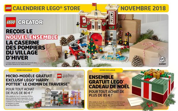 Calendrier LEGO Store - Novembre 2018