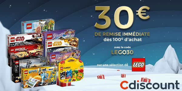 Chez Cdiscount : 30 € de réduction dès 100 € d'achat en produits LEGO