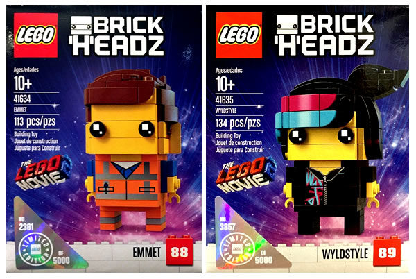 The LEGO Movie 2 BrickHeadz : Emmet (41634) & Wyldstyle (41635)