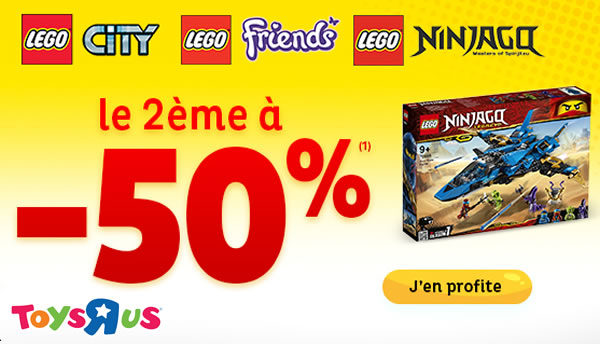 Chez Toys R Us : 50% de réduction immédiate sur le 2ème produit LEGO