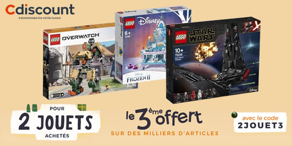 Chez Cdiscount : 2 produits LEGO achetés, le 3ème offert