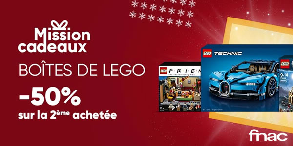 Sur FNAC.com : 50% de réduction immédiate sur le 2ème produit LEGO acheté