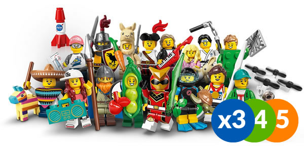 71027 LEGO Collectible Minifigures Series 20 : la répartition dans une boite de 60 sachets