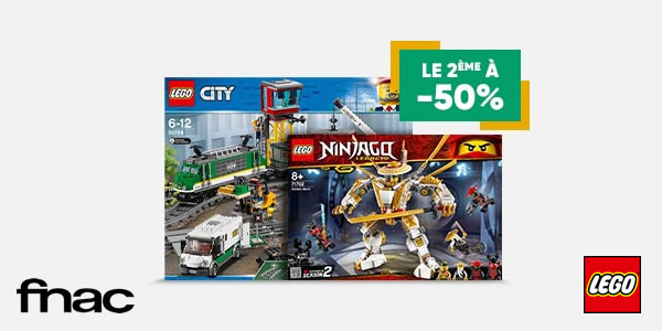 Sur FNAC.com : 50% de réduction immédiate sur le 2ème produit LEGO acheté