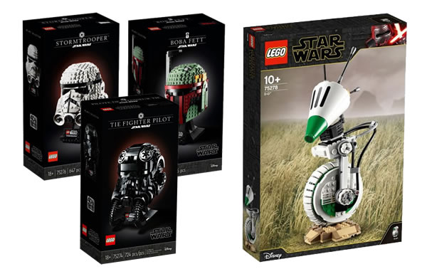 Sur le Shop LEGO : Disponiblité des casques LEGO Star Wars et du droïde D-O