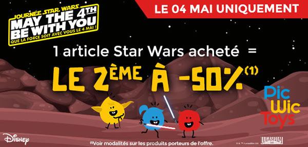 May the 4th chez PicwicToys : -50% sur le second produit Star Wars