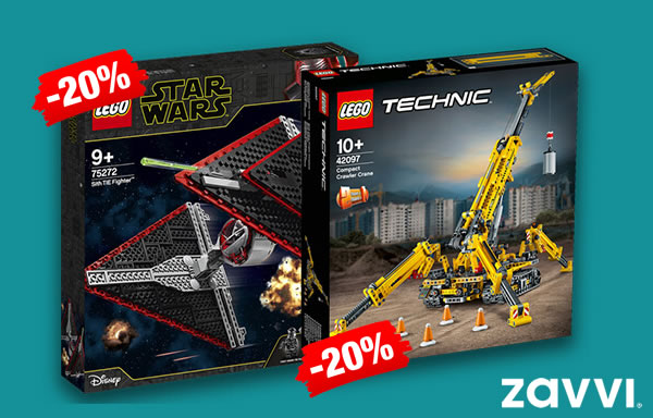 Chez ZAVVI : 20% de réduction immédiate sur une sélection de sets LEGO