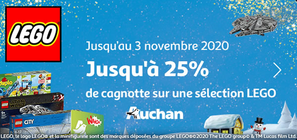 Chez Auchan : 25% d'économies sur une sélection de produits LEGO