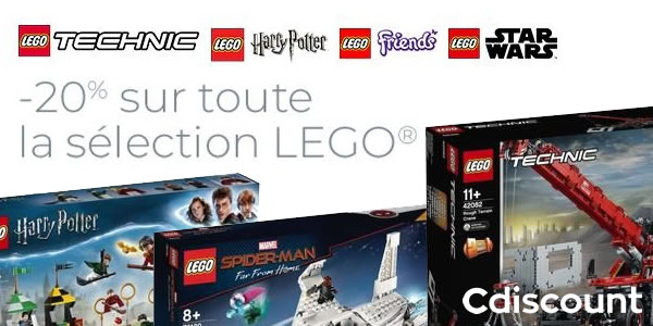 Chez Cdiscount : 20% de réduction immédiate sur une sélection de sets LEGO