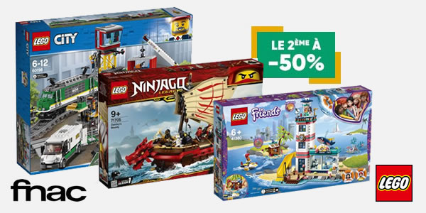 Sur FNAC.com : 50% de réduction immédiate sur le 2ème produit LEGO acheté