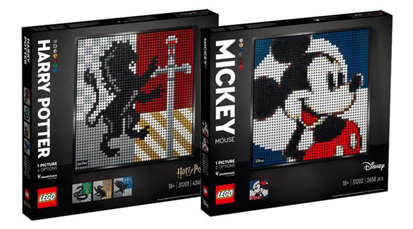 Nouveautés LEGO Art 2021 : les visuels des sets 31201 Hogwarts Crests et 31202 mickey & Minnie Mouse sont disponibles