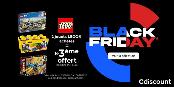 Black Friday 2020 : 2 sets LEGO achetés, le 3ème offert chez Cdiscount