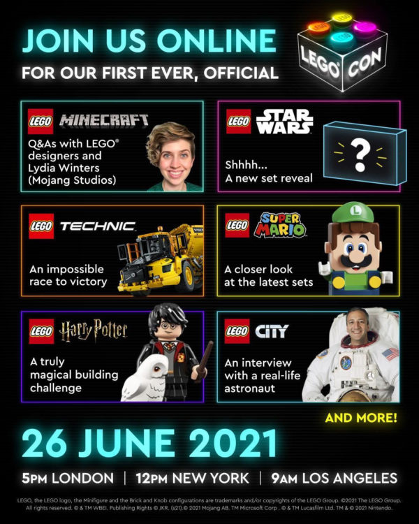 lego con 2021 programme lego starwars reveal