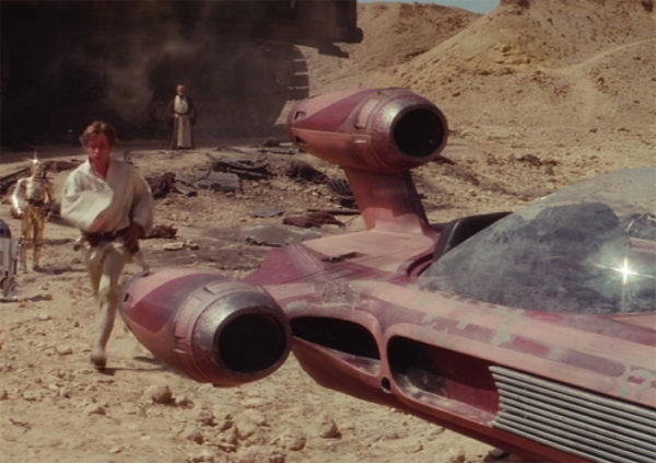 luke skywalker landspeeder movie scene 1