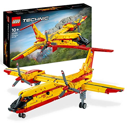 LEGO 42152 Technic L’Avion de Lutte Contre l'Incendie, Jouet Pompier à Construire, Maquette pour Enfants Dès 10 Ans pour Noël, Jeu Éducatif, Cadeau