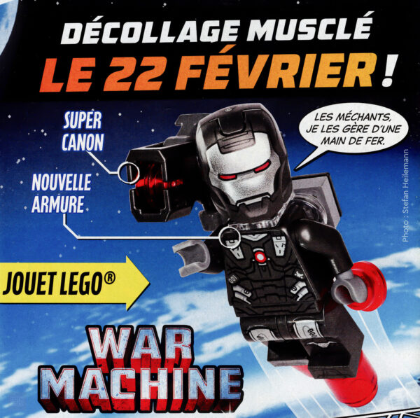 lego marvel avengers magazine fevrier 2024 war machine minifigure